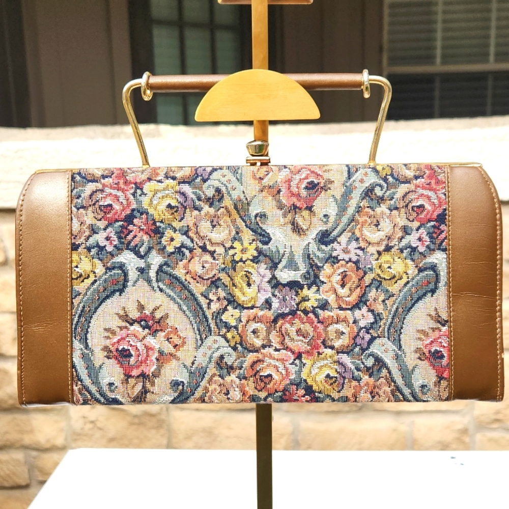 Vintage Floral Tapestry Clutch Handbag by So Unmistakably Johansen